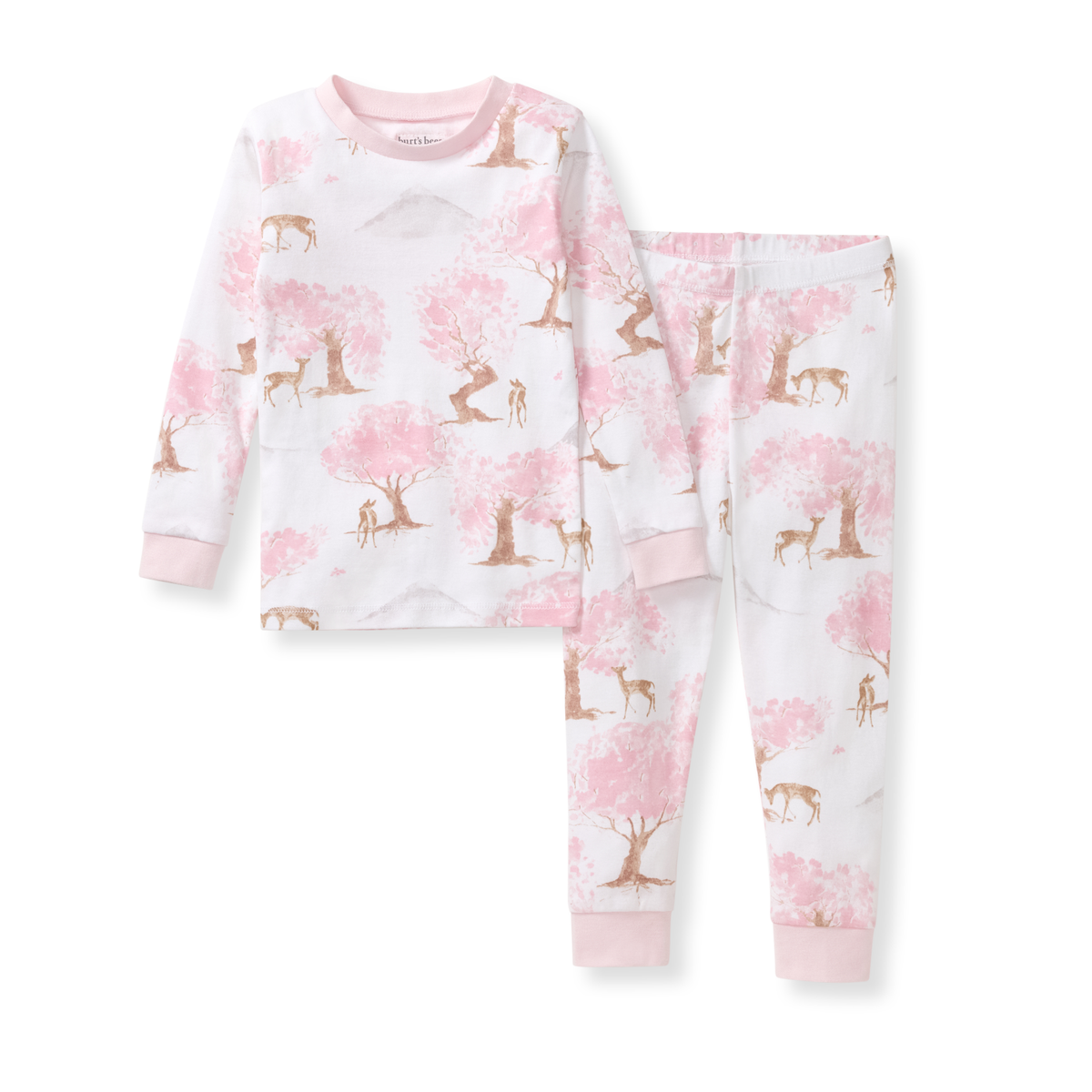 Cherry Blossom Tree Organic Cotton Two-Piece Pajamas: 4T