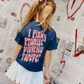 PINKY PROMISE TO LOVE YOU FOREVER | Front & back print | Kids Tee: 4-5Y / NAVY BLUE