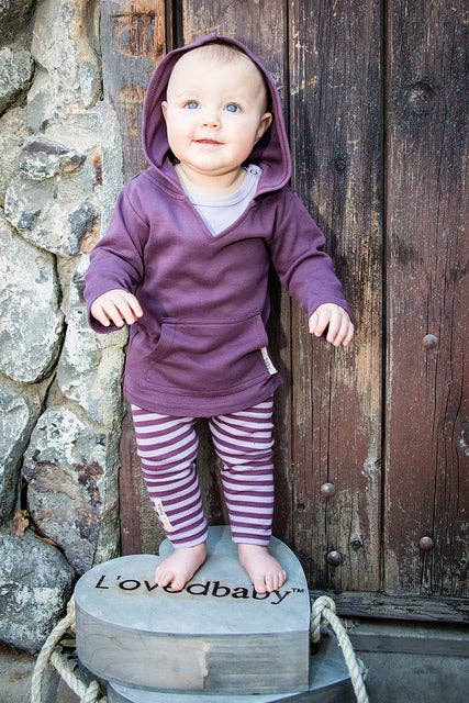 Lavender/Eggplant | Organic Leggings: 18-24m