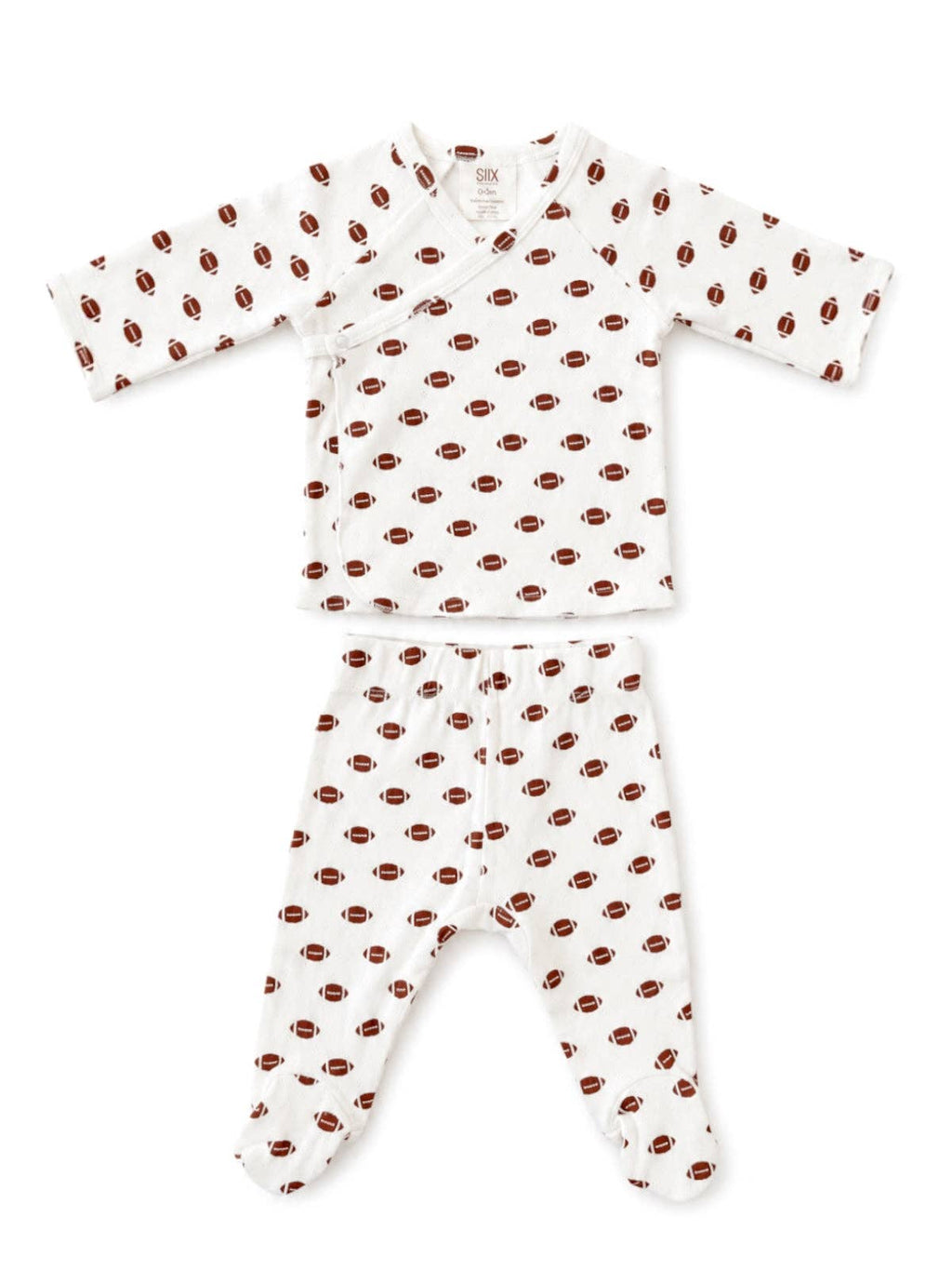 Football / Organic Pointelle Newborn Set: 0 - 3 mo.