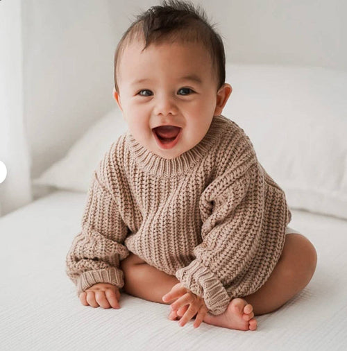 Baby Chunky Knit Braided Sweater | Pastels: Sunset / 2/3T