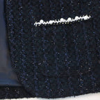 A30 14223  Pearl Trim Textured Jacket: BLACK / 2-2-2;2T-3T-4T