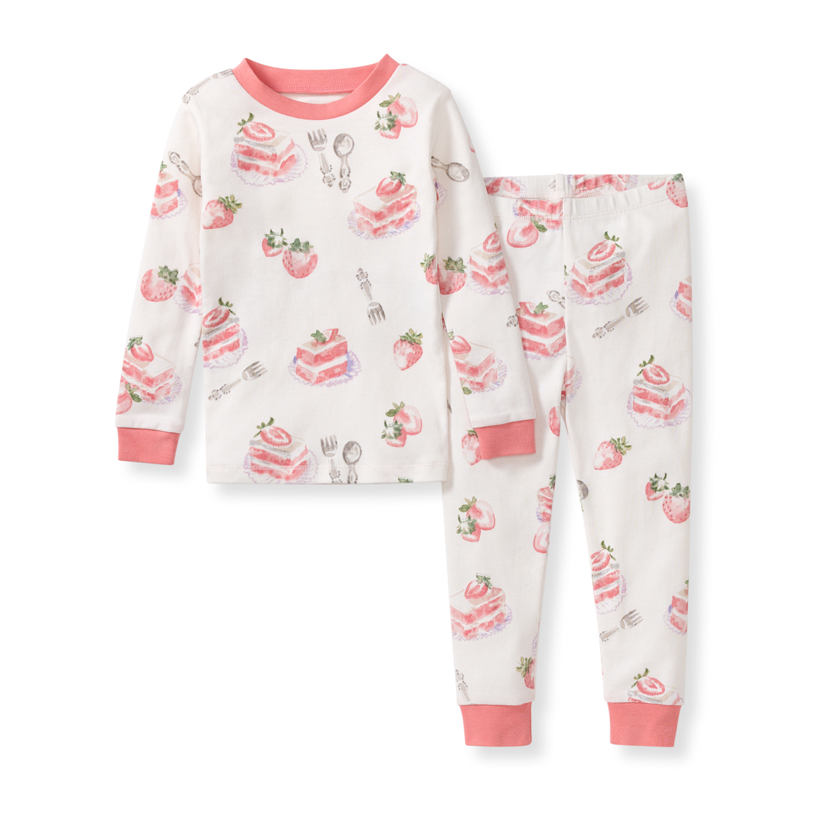 Strawberry Cakes Organic Cotton Two-Piece Pajamas: 4T