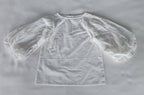 Solid White Color Puff Sleeves Ruffled Top: 2YEAR
