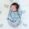 Two-Piece Bamboo Button Top & Bottom | Ocean: 6-12 months