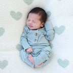 Two-Piece Bamboo Button Top & Bottom | Ocean: 6-12 months