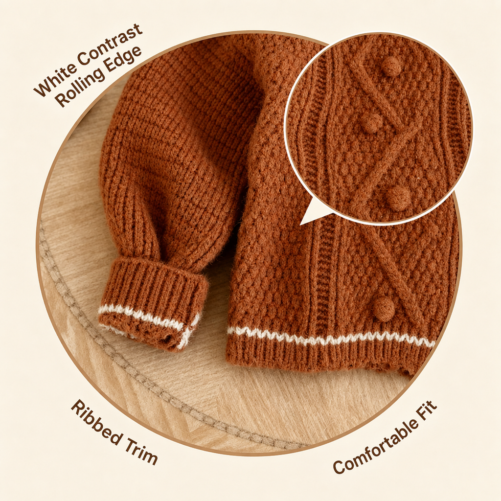 Baby Cable Knit Button Cardigan: 2