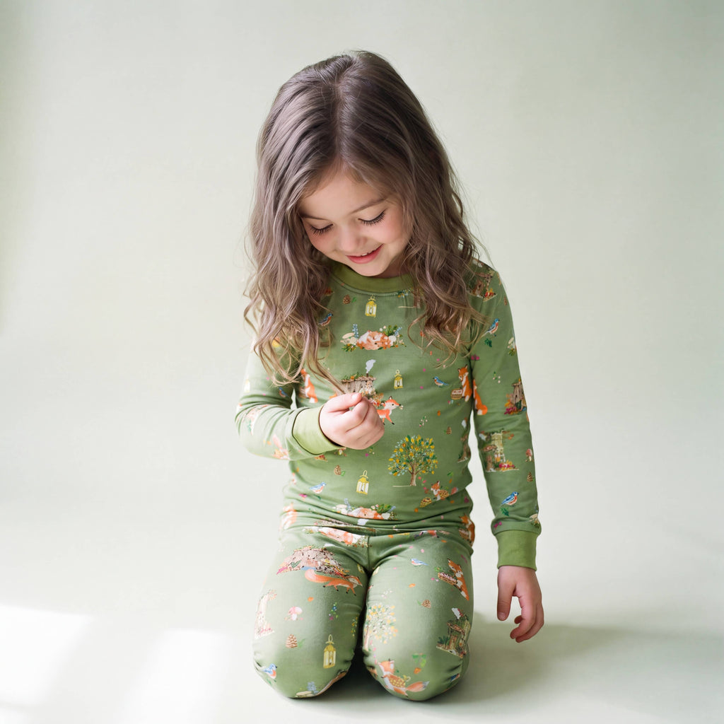 Bamboo Long Sleeve Pajama Set Fox Hollow: XXS(6-12M)