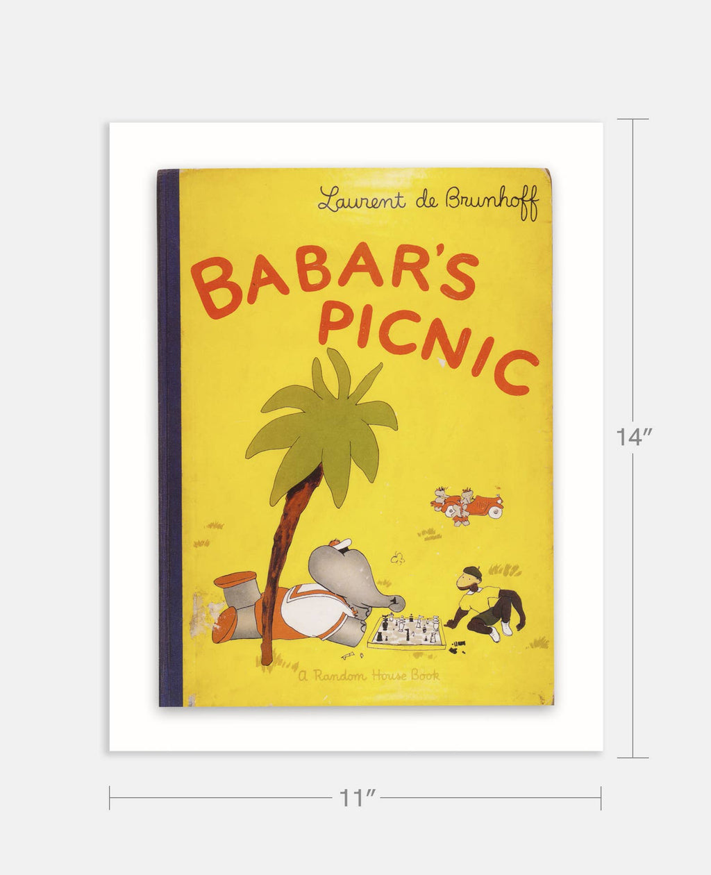 Babar's Picnic by Laurent de Brunhoff Book Cover Print: Maple Frame / 11×14"