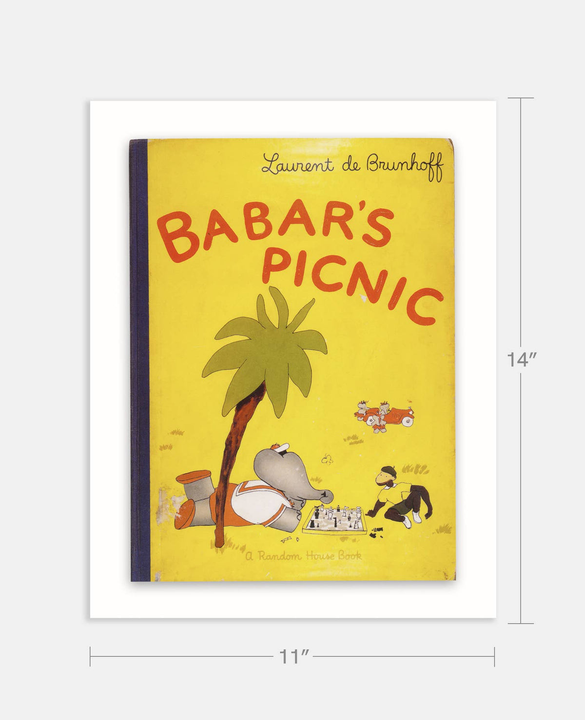 Babar's Picnic by Laurent de Brunhoff Book Cover Print: Maple Frame / 11×14"