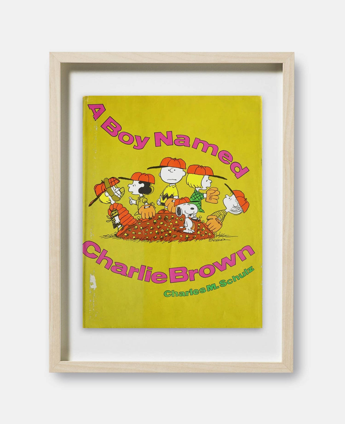 A Boy Named Charlie Brown by Charles Schulz Book Cover Print: Maple Frame / 11×14"