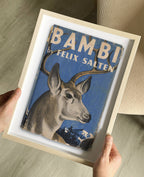 Bambi by Felix Salten Book Cover Print: Maple Frame / 11×14"
