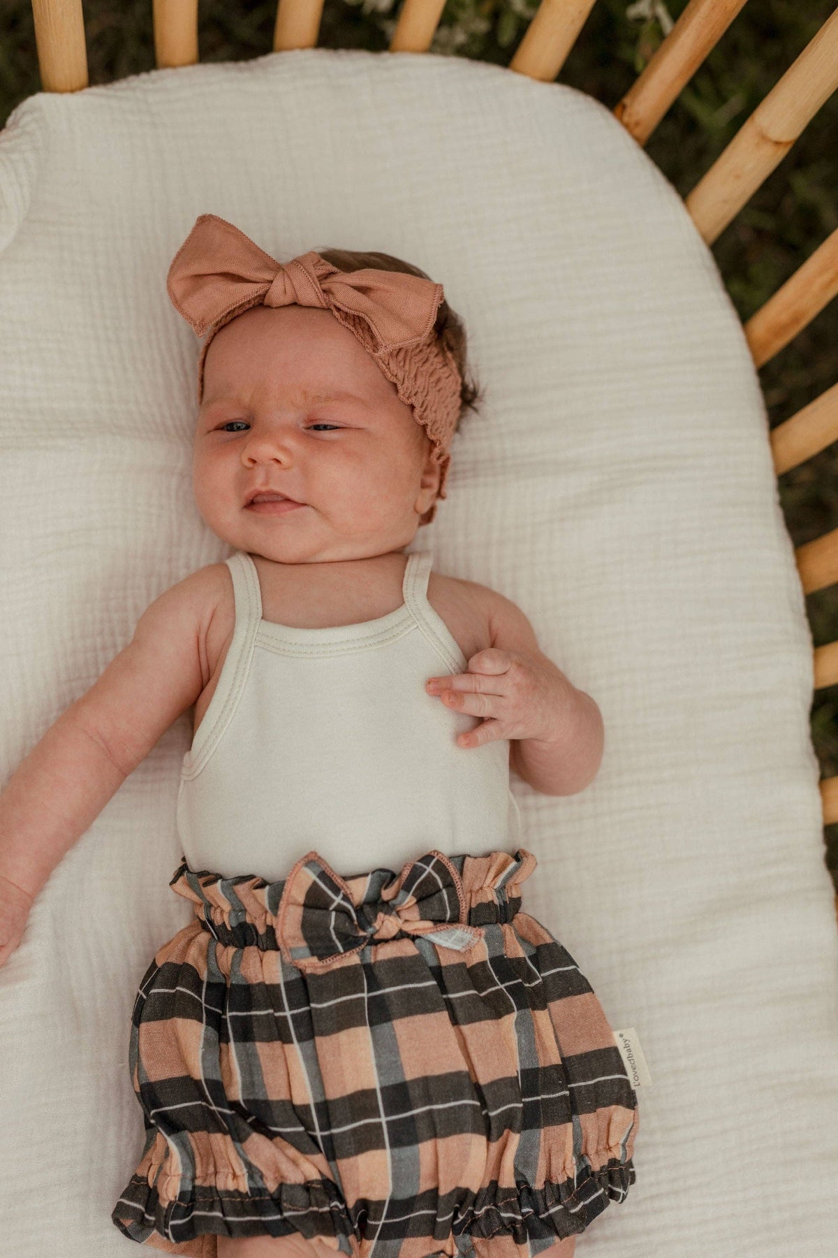 Adobe Chia Plaid | Organic Muslin Ruffle Bloomer: 0-3m