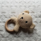 Khaki Bear Cotton Crochet Rattle
