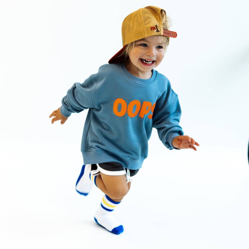 SORRY, MY DOG ATE MY HOMEWORK | DUSTY BLUE | oversized drop shoulder | KIDS: DUSTY BLUE / 4-6 PULLOVER