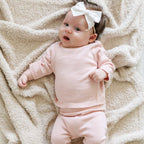 HEIRLOOM COTTON KNIT SETS: Tan / 3-6 Months