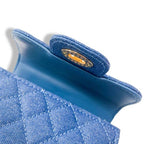 B1382 Sparkly Denim Quilted Purse (3 Colors): Light Blue