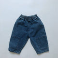 Kids Denim Trousers Casual Retro Wide-Leg Pants: Denim Blue / 18-24M/2T