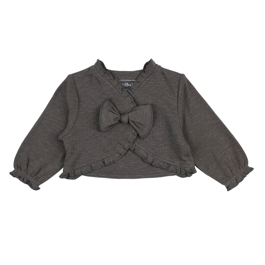 Feather | Organic Pointelle Ruffle Sweater: 6-9m
