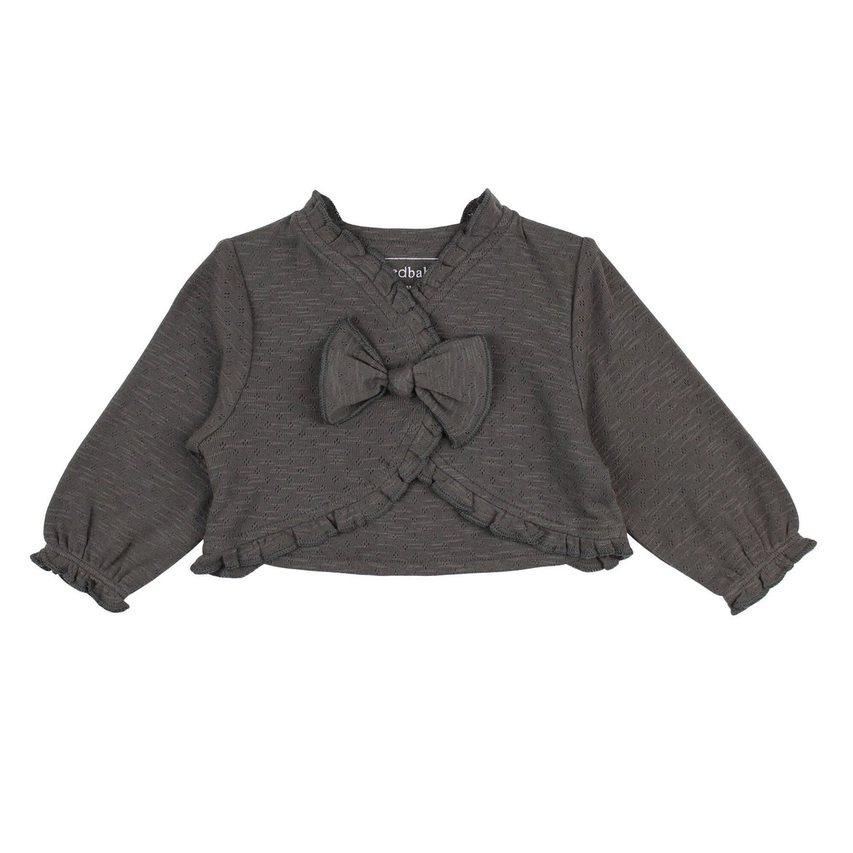 Feather | Organic Pointelle Ruffle Sweater: 6-9m