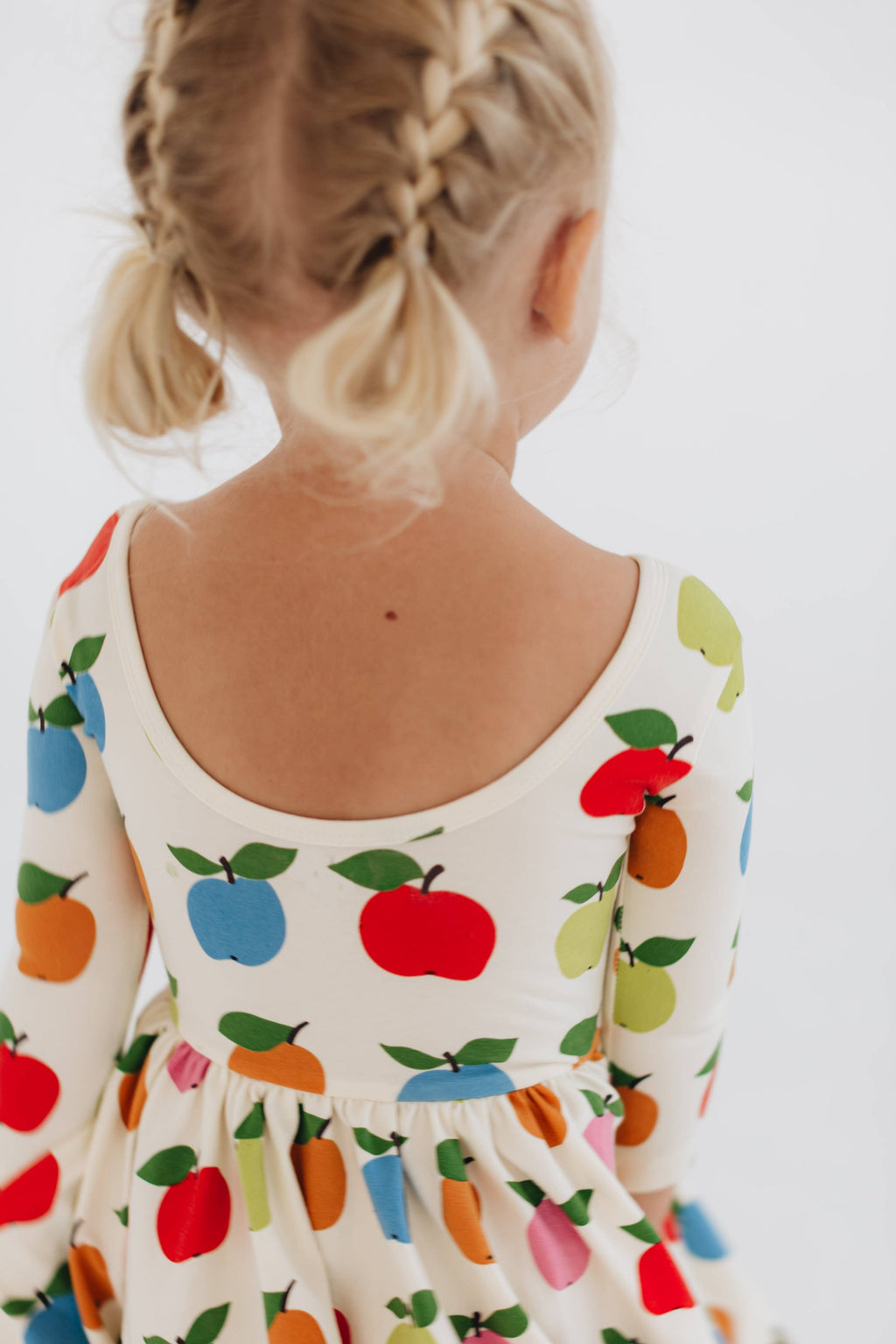 3/4 Sleeve Twirl Dress in Colorful Apples: Apples / 4