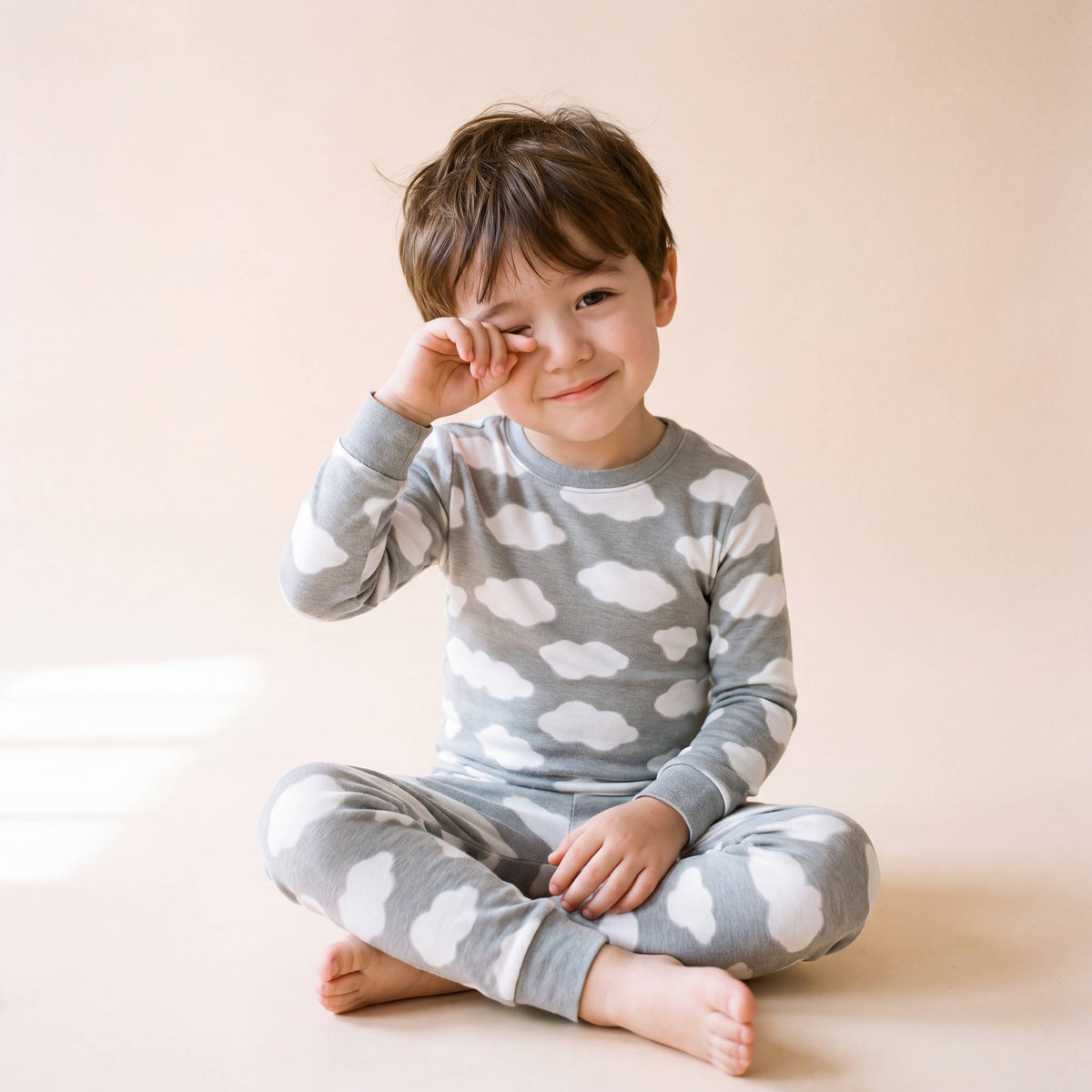 Modal Long Sleeve Pajama Set for Kids Cloud: Sky / S(2T)