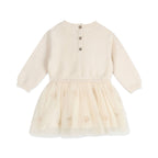 Clara Floral Knit Baby Tutu Dress (Organic Cotton): Ecru / 18-24M