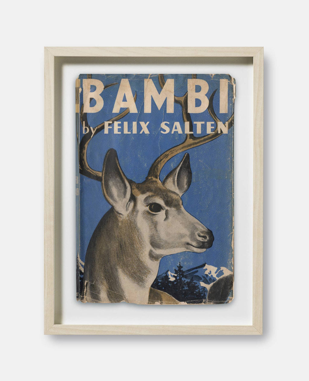 Bambi by Felix Salten Book Cover Print: Maple Frame / 11×14"
