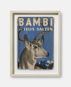 Bambi by Felix Salten Book Cover Print: Maple Frame / 11×14"
