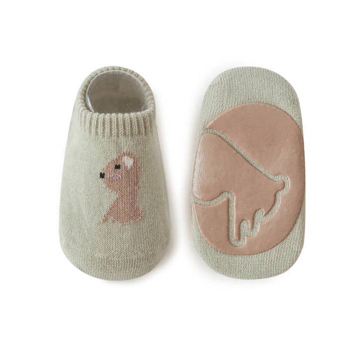 MyKids-USA® Kids Girl Embroidered Pattern Non-Slip Floor Soft Socks: Green / S (0-1Y)