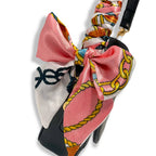 B1309 & B1342 Saddle Purse w/ Scarf (6 Colors): PINK / B1342 - BIG