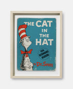 The Cat in the Hat by Dr. Seuss Book Cover Print: Maple Frame / 11×14"