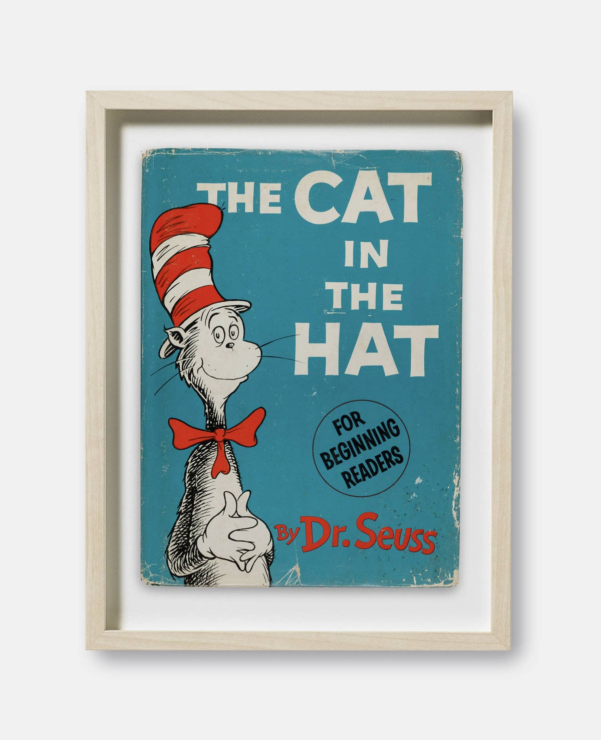 The Cat in the Hat by Dr. Seuss Book Cover Print: Maple Frame / 11×14"