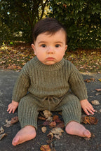 Chunky Braided PANTS: Cream/light rice / 4T