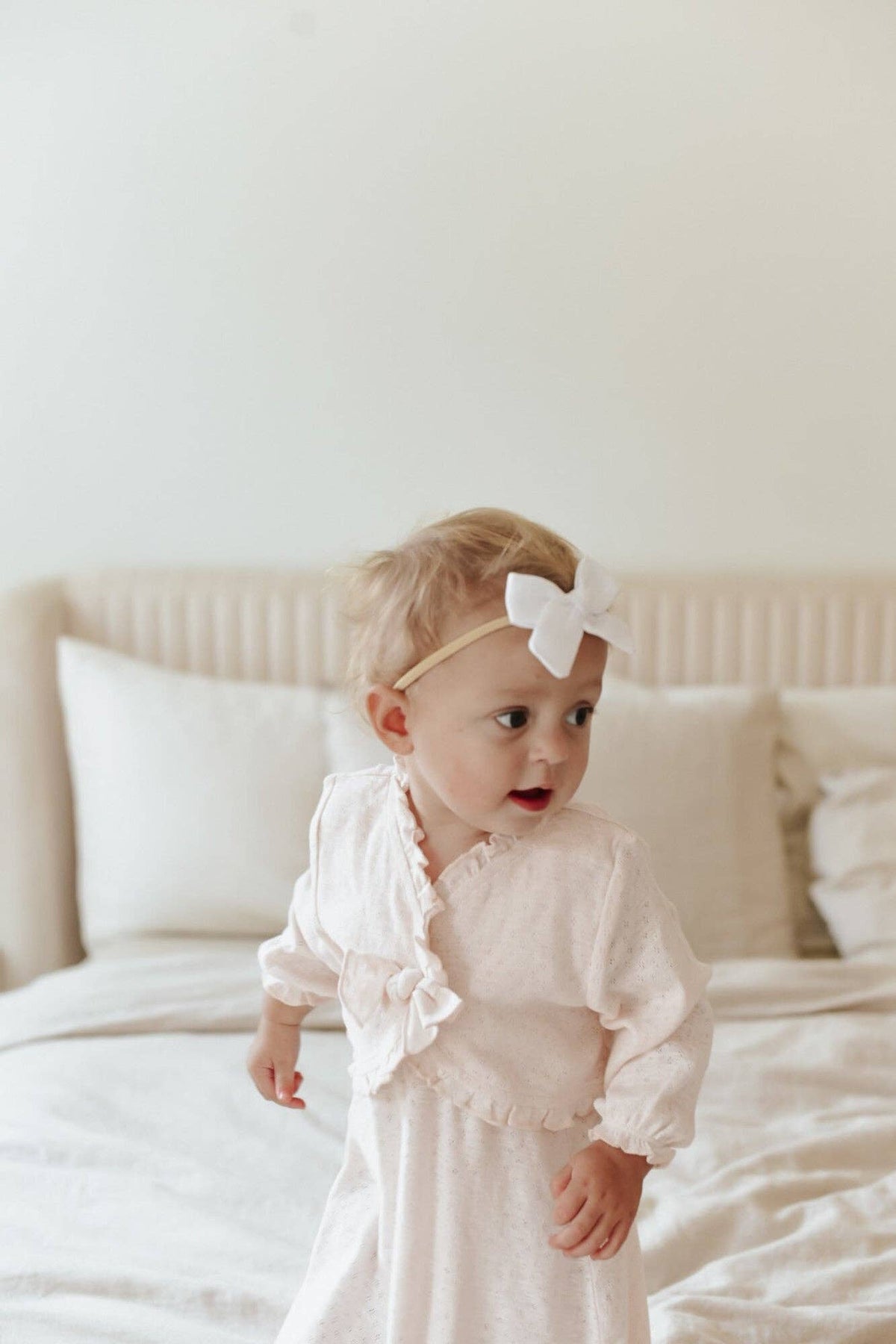 Cotton Candy | Organic Pointelle Ruffle Sweater: 6-9m