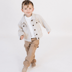 Khaki Distressed Denim Jean Jacket - Child: 3-4T