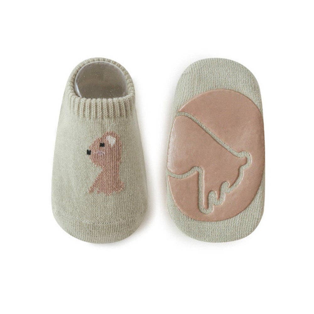 MyKids-USA® Kids Girl Embroidered Pattern Non-Slip Floor Soft Socks: Green / S (0-1Y)