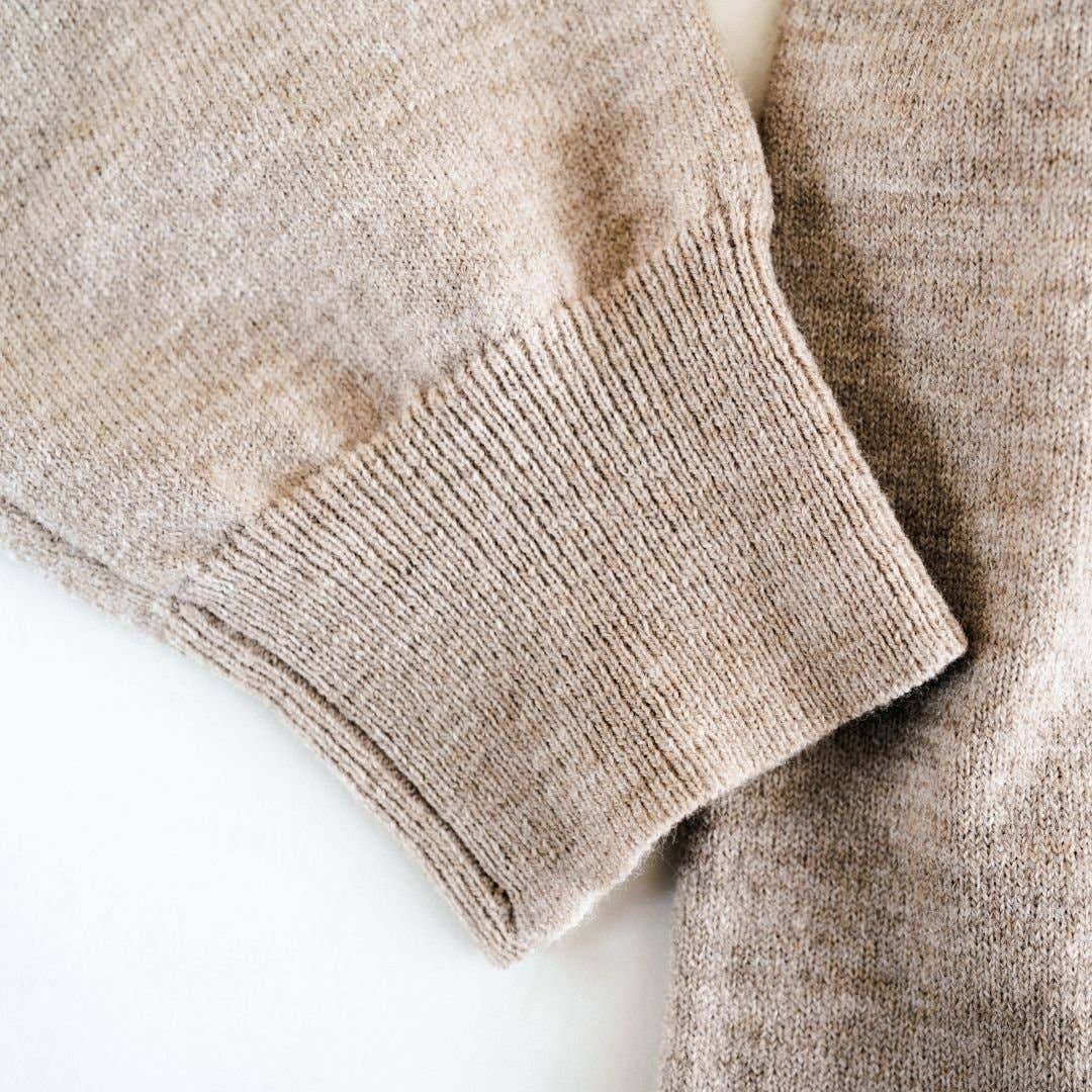 Quarter Zip Sweater Sand - Infant: 9-12M