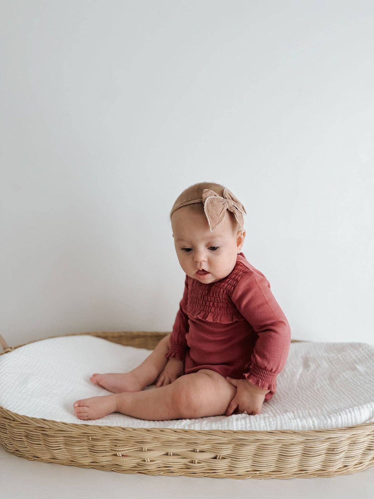 Appleberry | Organic Smocked Chest Bodysuit: 3-6m