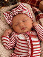 Red Stripe / Ribbed Bow: 0 - 6 mo.