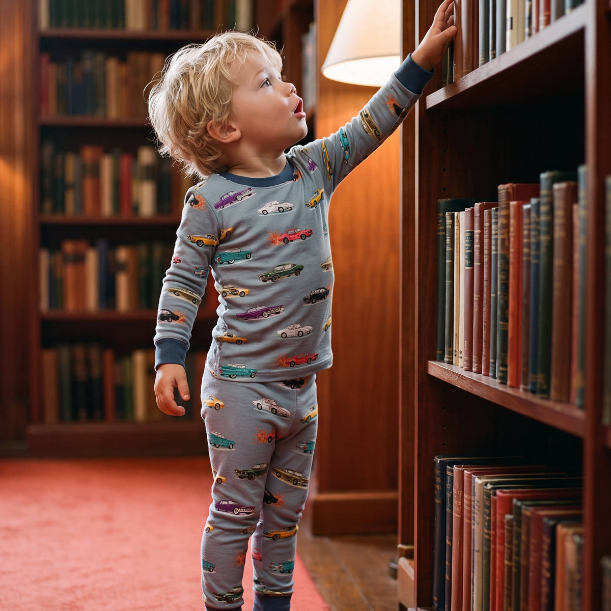 Bamboo Long Sleeve Pajama Set Vintage Cars: XXS(6-12M)