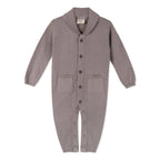 Milan Shawl Sweater Knit Baby Jumpsuit (Organic cotton): Blue / 18-24