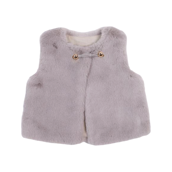 A70 72166 Furry Vest (2 Colors): GREY / 2-2-2;4-5-6