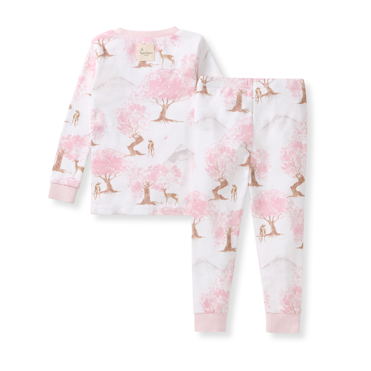 Cherry Blossom Tree Organic Cotton Two-Piece Pajamas: 5T