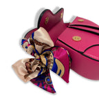 B1309 & B1342 Saddle Purse w/ Scarf (6 Colors): FUCHSIA / B1342 - BIG