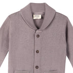 Milan Shawl Sweater Knit Baby Jumpsuit (Organic cotton): Blue / 18-24