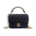 B1382 Sparkly Denim Quilted Purse (3 Colors): Black