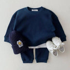 Baby Cotton Tracksuit Pullover Set: 6-12M / Navy