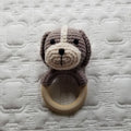 Cotton Knit Dog Rattle - Handmade: Grey