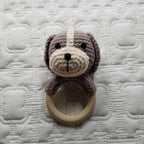 Cotton Knit Dog Rattle - Handmade: Grey